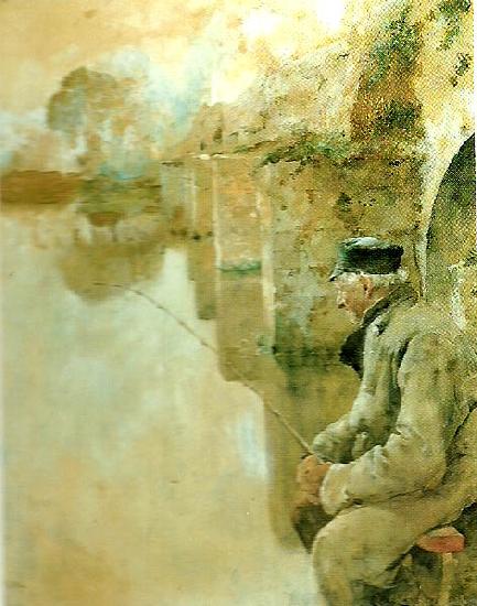 Carl Larsson fiskare fran grez -sur-loing Sweden oil painting art